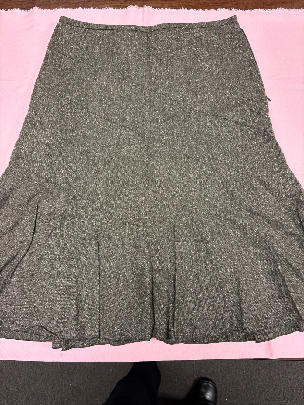 Ann Taylor Gray Tweed A-Line Flared Skirt